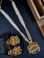 La Trendz South Indian Matte Polish Pendent Necklace Set For Women - Image 2