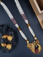 La Trendz South Indian Peacock Pendent Necklace Set For Women - Image 2