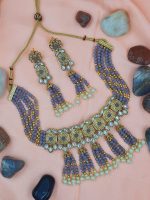 La Trendz Beautiful Party Crystal Choker Necklace Set For Women - Image 4