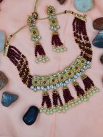 La Trendz Beautiful Party Crystal Choker Necklace Set For Women - Image 2