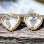La Trendz Triangle Shape Kundan Gold Plated Stud Earring For Women