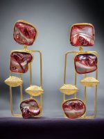 La Trendz Square Shape Rajwadi Gold Polish Dangle Earring For Women