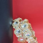 Kundan Full Stone Light Gold Polish Fancy Style Bangles 2 Set