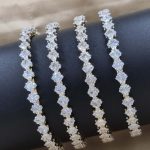 Party Wear High Gold Polish Designer American Diamond Bangles Set Of 4
