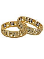 La Trendz Meenakari Rajwadi Gold Polish Elephant Wedding Bangles 2 Set - Image 2