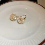 La Trendz Korean Gold Plated Flower Hoop Earrings For Women - Image 3