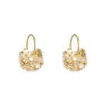 La Trendz Korean Gold Plated Flower Hoop Earrings For Women - Image 6