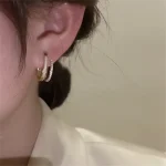 La Trendz Korean Gold Plated Fashionable Stud Earrings For Women - Image 4