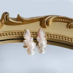 La Trendz Korean Designer Butterfly CZ Pearl Drop Earrings For Women