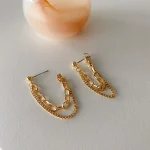 La Trendz Korean Statement Western Long Chain Earrings For Women