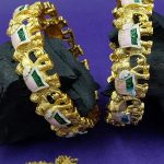 La Trendz Meenakari Rajwadi Gold Polish Elephant Barat Bangles 2 Set