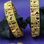 La Trendz Meenakari Rajwadi Gold Polish Elephant Barat Bangles 2 Set