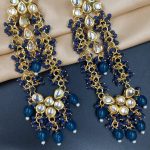 La Trendz Wholesale Kundan Long Dangler Earrings with Beads | Indian Ethnic Bridal Jewelry for Women | Bulk Supplier & Exporter