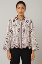 La Trendz Women's Ethnic Embroidered Cotton Long Sleeve Shirt | Designer Floral Thread Work Top for Wholesale Buyer - Image 3