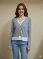 La Trendz Women's Ribbed V-Neck Buttoned Knit Cardigan | Stylish Winter Sweater Top - Image 5
