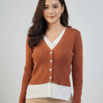 La Trendz Women's Ribbed V-Neck Buttoned Knit Cardigan | Stylish Winter Sweater Top