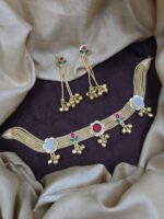 Kundan Choker Necklace Set for Women with Stones & Earrings | Traditional Wedding Jewellery Set