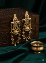 Designer Heritage Kashmiri Jhumka Earrings Wholesale | Imitation Gold Kundan Pearl Export Jewellery - Image 3