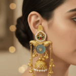 Designer Heritage Kashmiri Jhumka Earrings Wholesale | Imitation Gold Kundan Pearl Export Jewellery