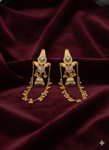 Designer Heritage Kashmiri Jhumka Earrings Wholesale | Imitation Gold Kundan Pearl Export Jewellery - Image 2