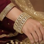 Gold Plated Kundan Stone Studded Designer Bangles Set for Women & Girls