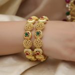 Gold Plated Polki Designer Bangles Set for Women & Girls