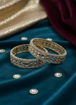 Gold Plated Kundan Designer Bangles Set Chuda for Women & Girls - Image 2