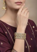 Gold Plated Kundan Designer Bangles Set Chuda for Women & Girls