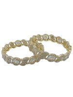 Gold Plated Kundan Designer Bangles Set Chuda for Women & Girls - Image 3