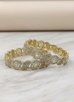 Gold Plated Kundan Designer Bangles Set Chuda for Women & Girls - Image 2