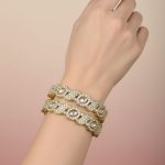 Gold Plated Kundan Designer Bangles Set Chuda for Women & Girls