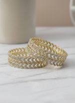 Gold Plated Kundan Designer Bangles Set Chuda for Women & Girls