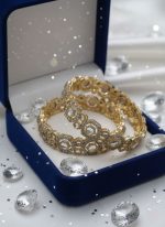 Gold Plated Kundan Polki Work Bangles Set for Women - Image 2