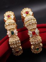 Antique Jewellery Beautiful Designer Rajwadi Polish Party Wear 2 Bangles Set