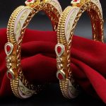 DESIGNER SQUARE MEENAKARI KUNDAN 2 SET OF BANGLES FOR WOMEN