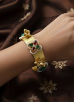 Traditional Kundan Hathphool Bracelet Ring Set | Indian Bridal Hand Jewelry | Bulk Supply for Resellers - Image 2