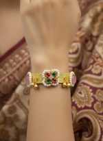 Traditional Kundan Hathphool Bracelet Ring Set | Indian Bridal Hand Jewelry | Bulk Supply for Resellers - Image 3