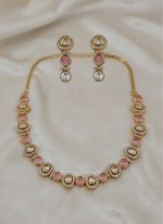 Wholesale Gold Plated Moissanite Kundan Necklace Set with Matching Earrings | Indian Bridal Imitation Jewellery for Export & Bulk Supply - Image 3