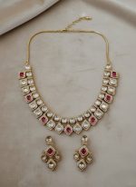 Gold Plated Moissanite Kundan Emerald Necklace Set | Indian Bridal Jewellery | Wholesale & Bulk Export