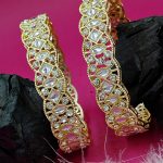 Designer Fancy Style Party wear Kundan Design Kemp Jewellery Bangle Set of 2
