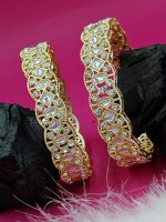 Designer Fancy Style Party wear Kundan Design Kemp Jewellery Bangle Set of 2
