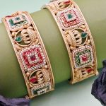 Kemp Design Rajwadi Polish Fancy Design Party wear Beautiful Kemp Jewellery Kemp Bnagle Set of 2