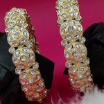 Designer Fancy Style Party wear Kundan Design Kemp Jewellery Bangle Set of 2