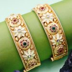 Rajwadi Polish Plain Gold Antique Design Fancy Style Party Wear Bangle Set