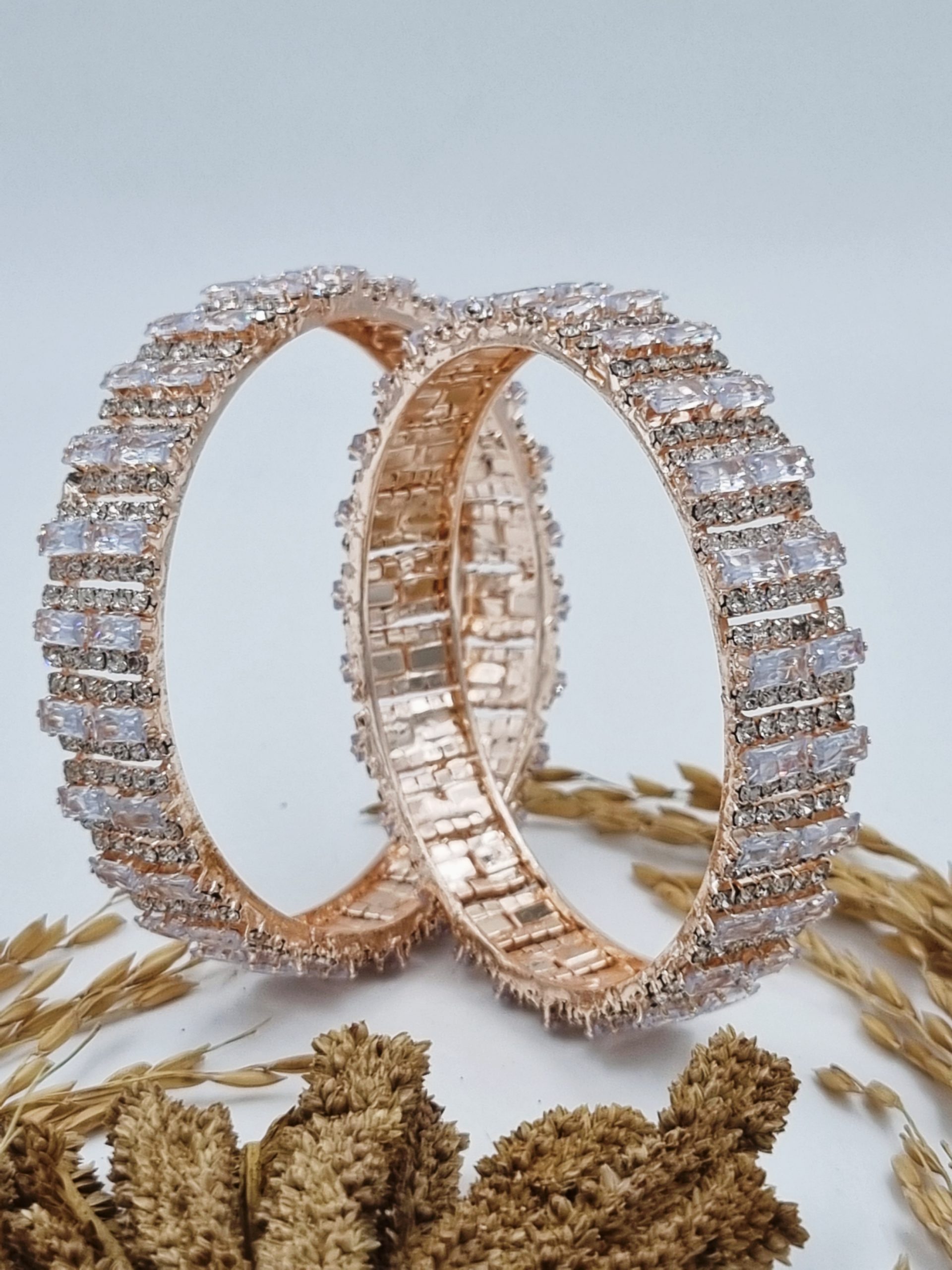 BGR01706365W 1 Designer Fancy Style Party wear CZ Design Jewellery Bangle Set of 2 - Image 1