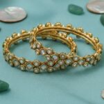Wholesale Gold Plated Ethnic Kundan Antique Bangles Set Of 2 Bulk Supplier