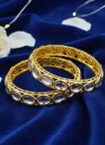 Wholesale Gold Plated Oval Kundan Wedding Bangles Bulk Supplier - Image 3