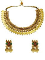 Wholesale South Indian Laxmi Coin Necklace Set Brass Imitation Jewellery Supplier - Image 4