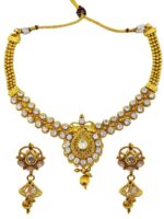 Wholesale Bridal Kundan Necklace Set Gold Plated Imitation Jewellery Supplier - Image 3