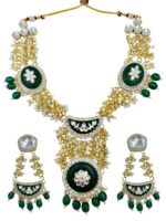 Wholesale Green Kundan Necklace Set Gold Plated Bridal Imitation Jewellery Supplier - Image 4